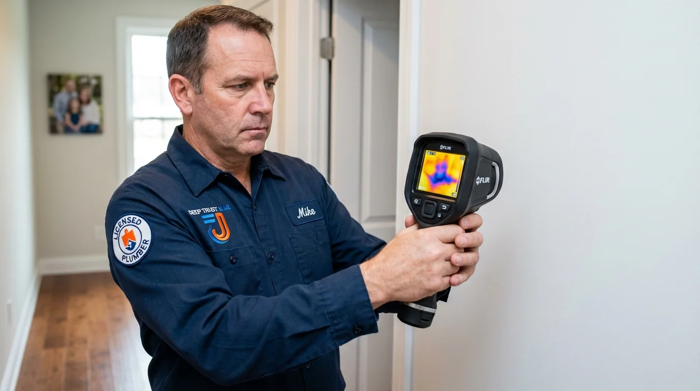 Thermal imaging leak detection by Johns Plumbing LLC in East Falmouth